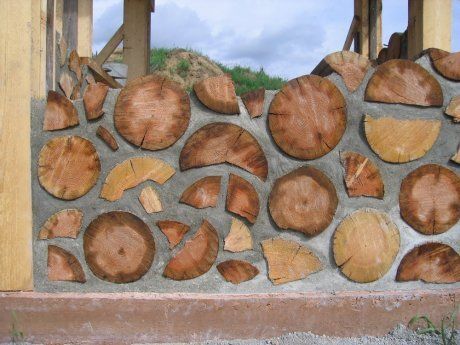 Забор по технологии Cordwood